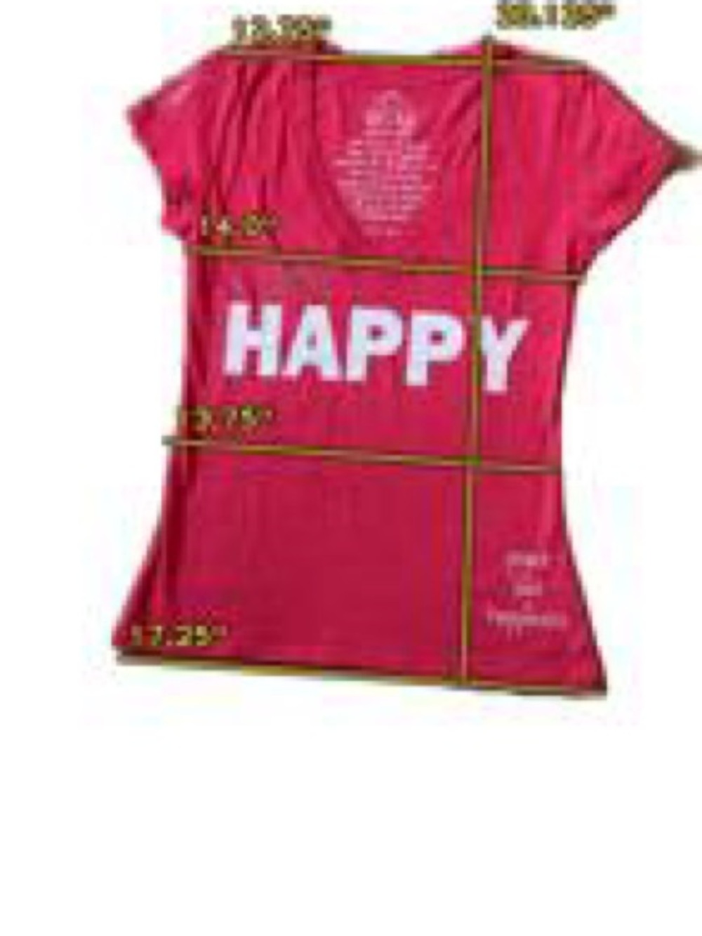 Peace Love World red HAPPY smiley face fitted V neck t-shirt NWOT S - Picture 9 of 9